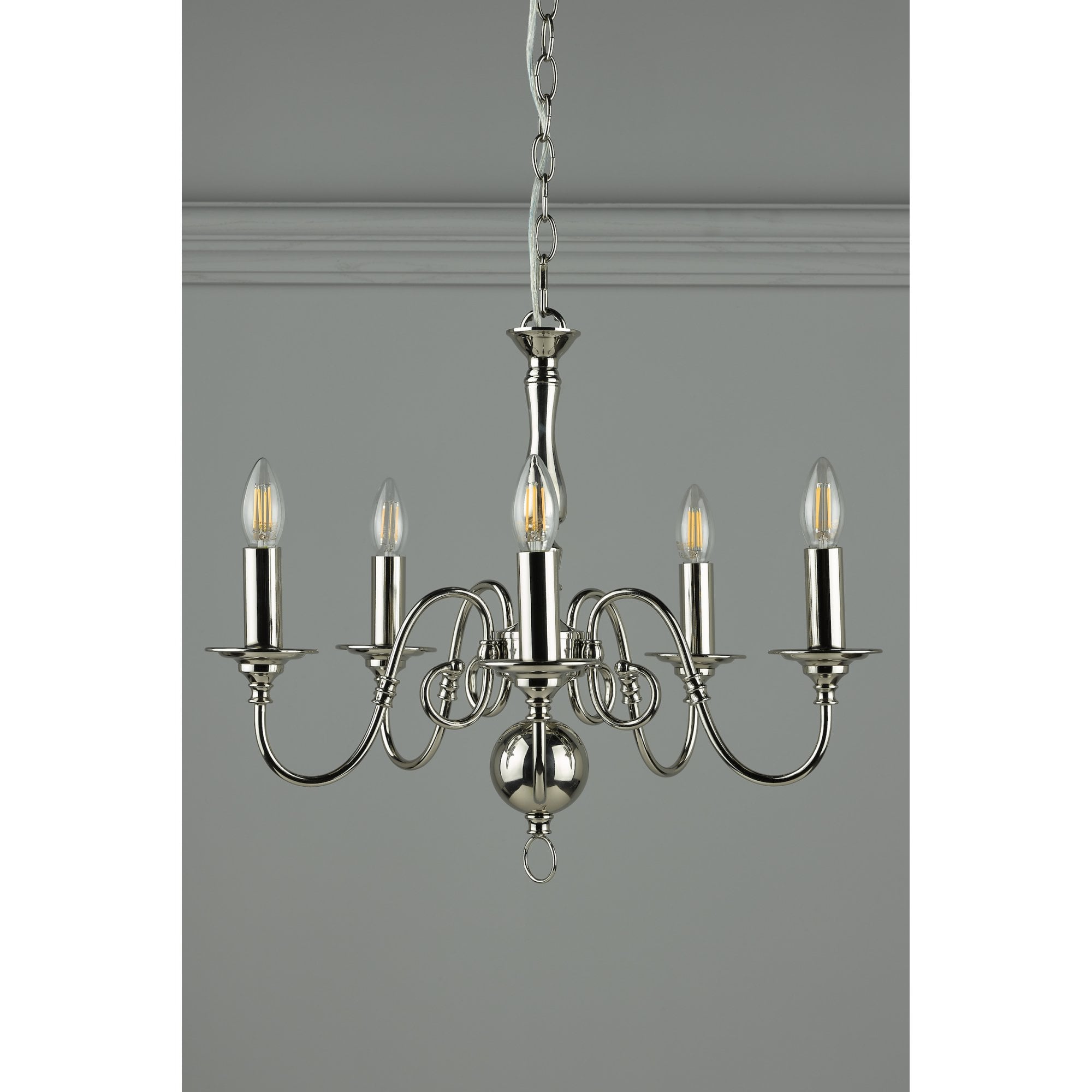 Winchester Statement 5 Light Chandelier In Polished Nickel LA3743657-Q