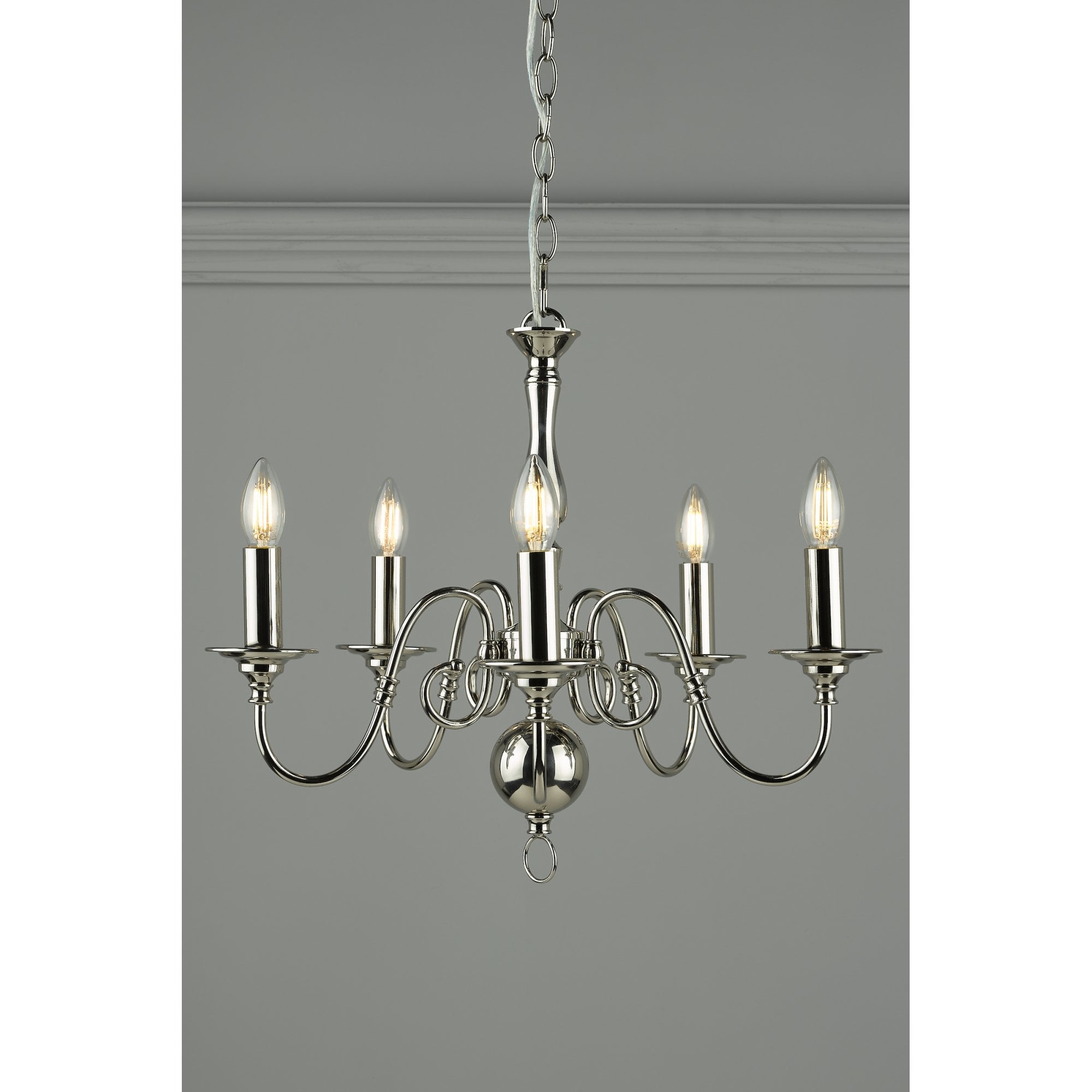 Winchester Statement 5 Light Chandelier In Polished Nickel LA3743657-Q