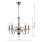 Winchester Statement 5 Light Chandelier In Polished Nickel LA3743657-Q