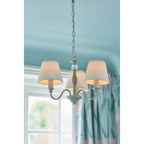 Ellis 3 Light Ceiling Pendant Light In Satin Cream With Shades LA3726686-Q