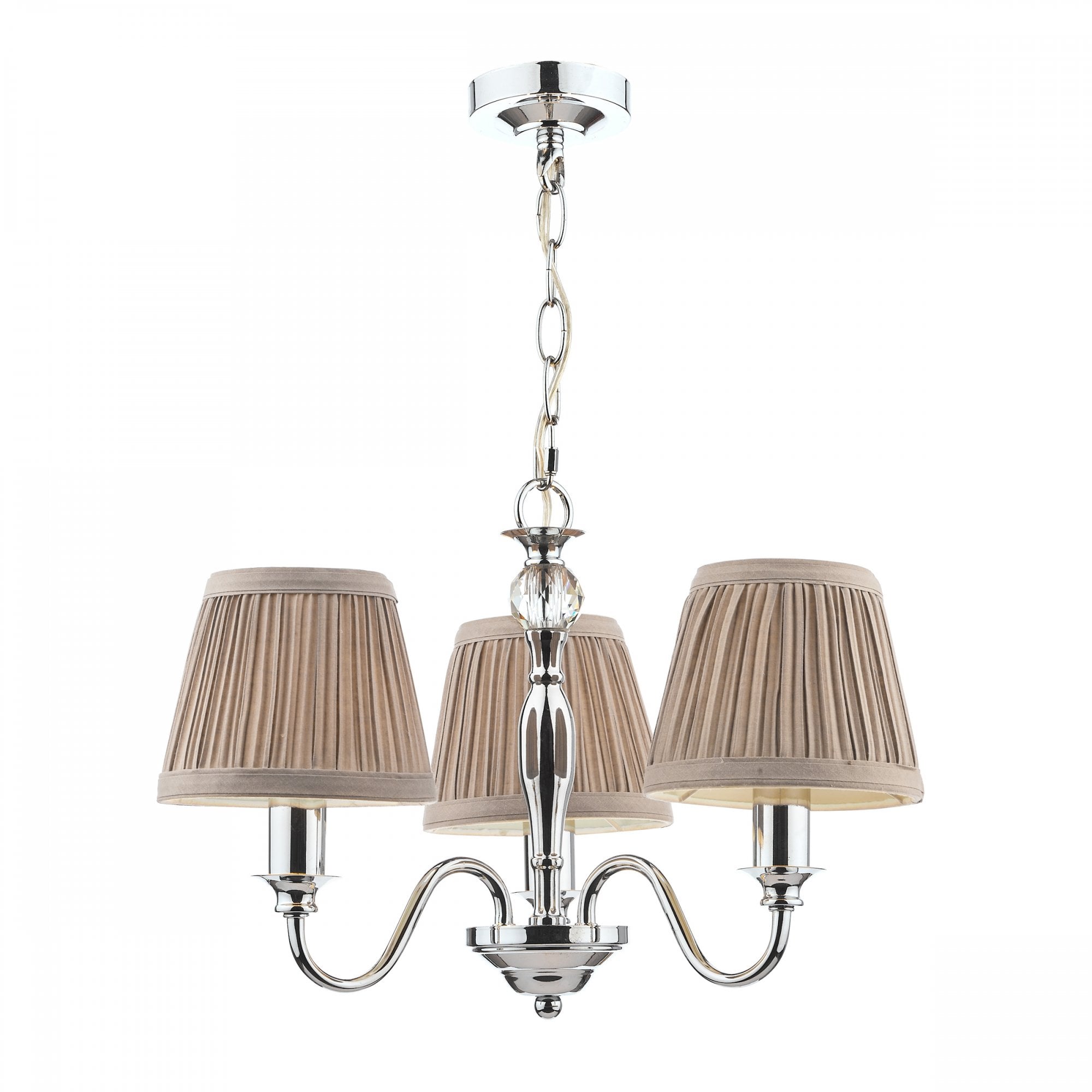 Ellis 3 Light Ceiling Pendant Light In Polished Chrome With Shades LA3743655-Q