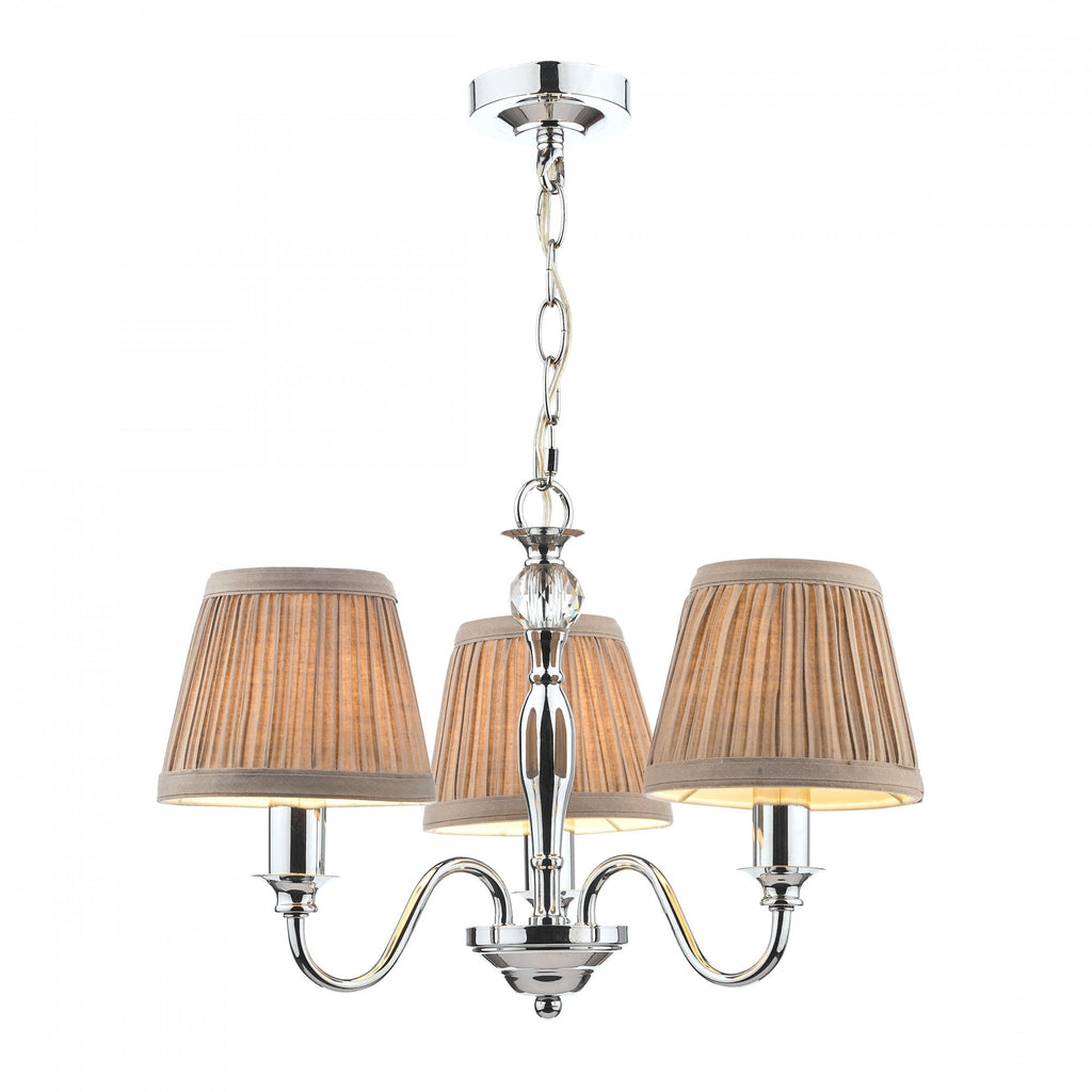 Ellis 3 Light Ceiling Pendant Light In Polished Chrome With Shades LA3743655-Q