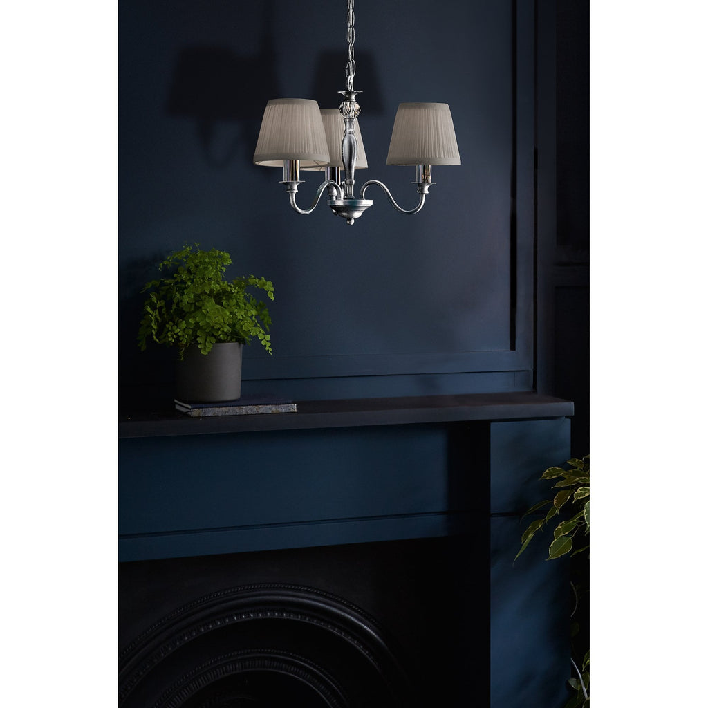 Ellis 3 Light Ceiling Pendant Light In Polished Chrome With Shades LA3743655-Q