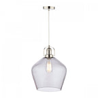 Rye Smoked Glass Ceiling Pendant Light In Polished Nickel LA3734717-Q