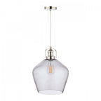 Rye Smoked Glass Ceiling Pendant Light In Polished Nickel LA3734717-Q