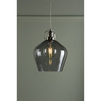 Rye Smoked Glass Ceiling Pendant Light In Polished Nickel LA3734717-Q