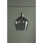 Rye Smoked Glass Ceiling Pendant Light In Polished Nickel LA3734717-Q