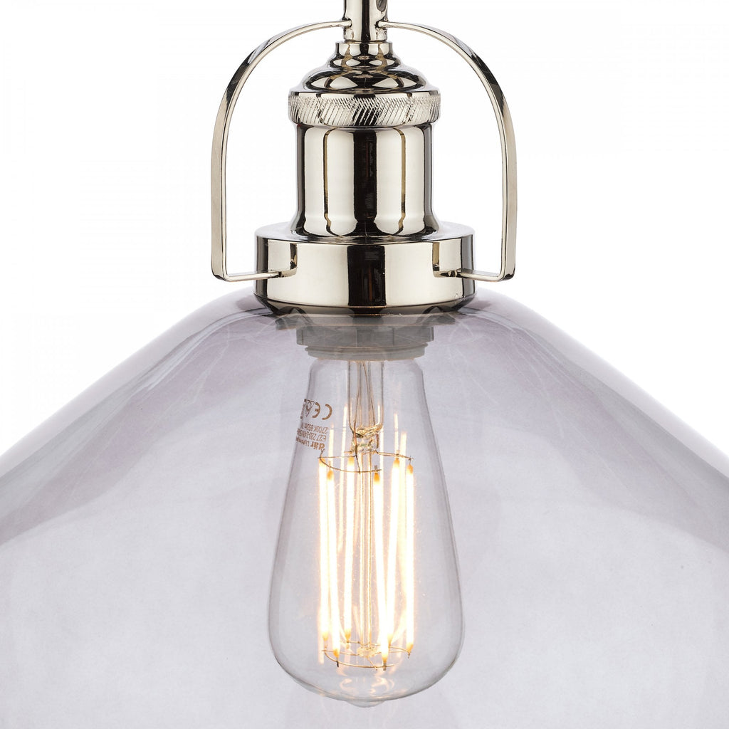 Rye Smoked Glass Ceiling Pendant Light In Polished Nickel LA3734717-Q
