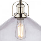 Rye Smoked Glass Ceiling Pendant Light In Polished Nickel LA3734717-Q