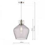 Rye Smoked Glass Ceiling Pendant Light In Polished Nickel LA3734717-Q