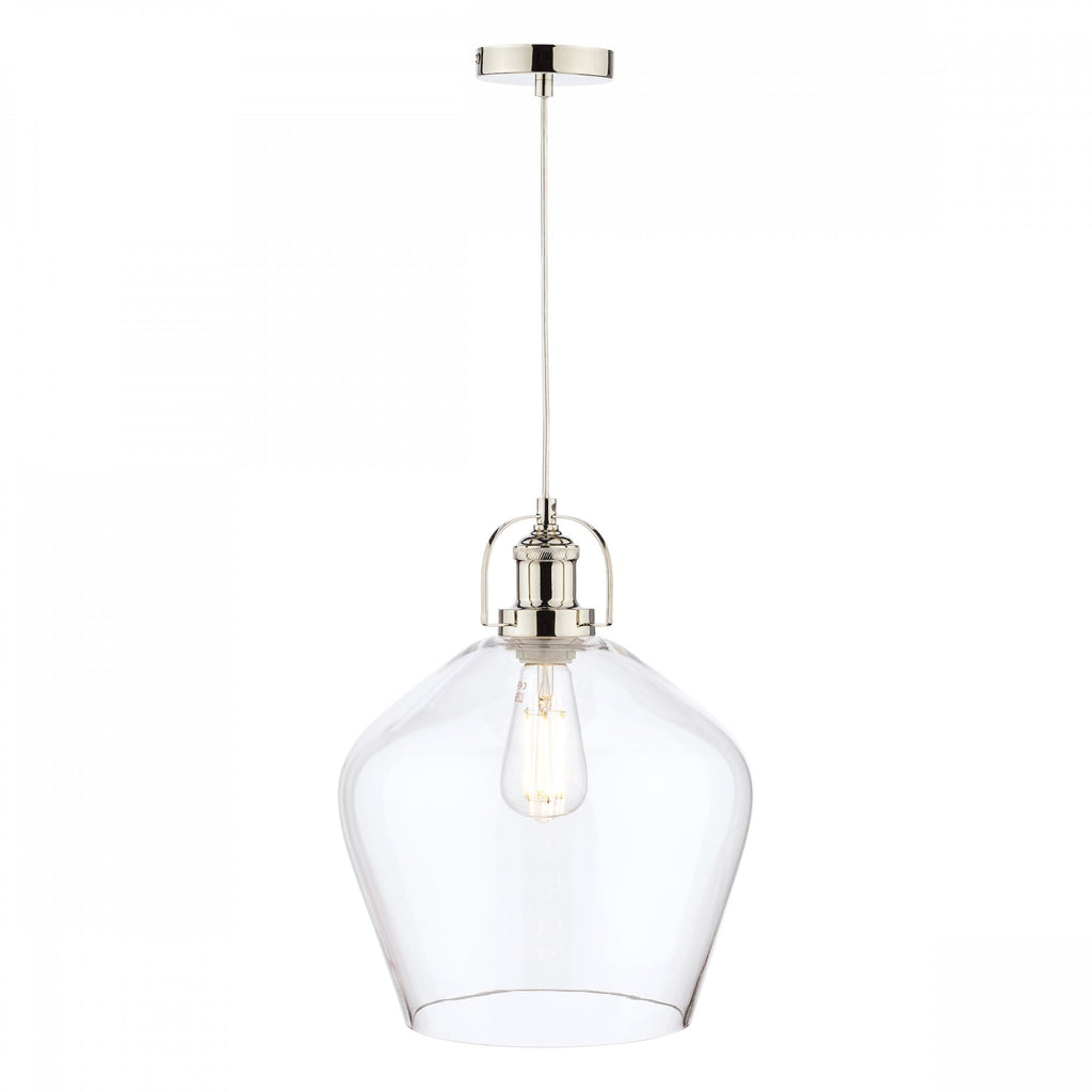 Rye Clear Glass Ceiling Pendant Light In Polished Nickel LA3734719-Q