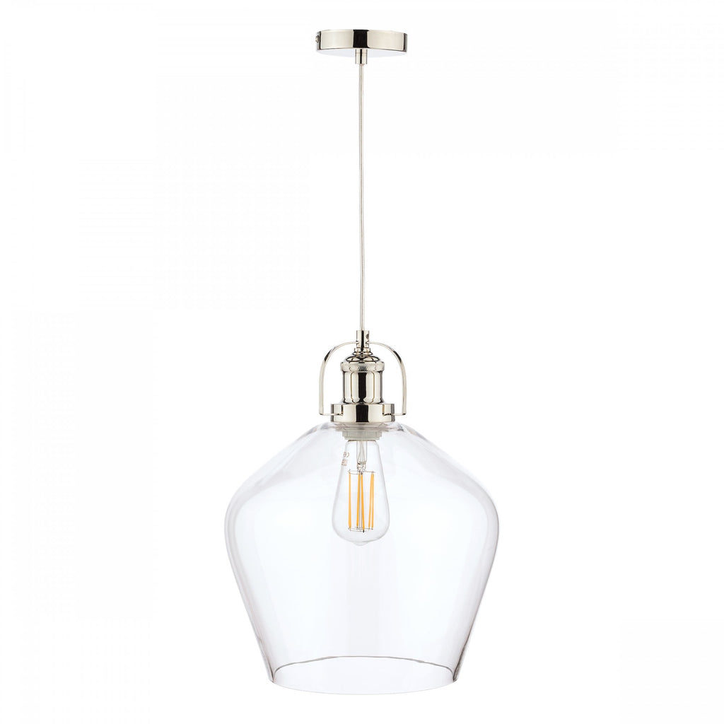 Rye Clear Glass Ceiling Pendant Light In Polished Nickel LA3734719-Q