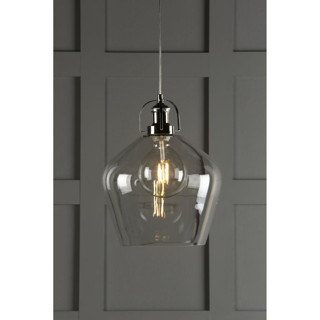 Rye Clear Glass Ceiling Pendant Light In Polished Nickel LA3734719-Q