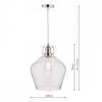 Rye Clear Glass Ceiling Pendant Light In Polished Nickel LA3734719-Q