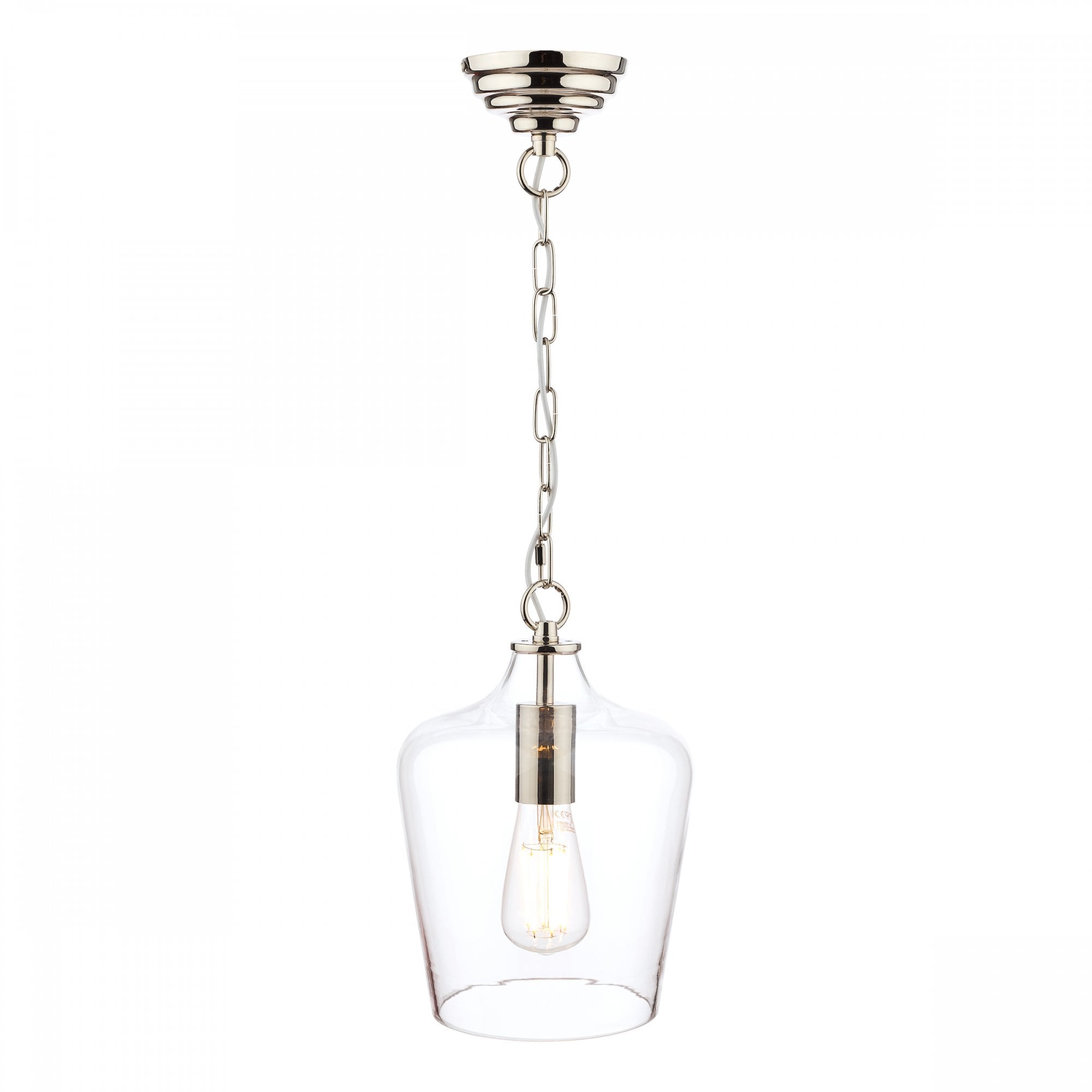 Ockley Clear Glass Ceiling Pendant Light In Polished Chrome LA3603219-Q