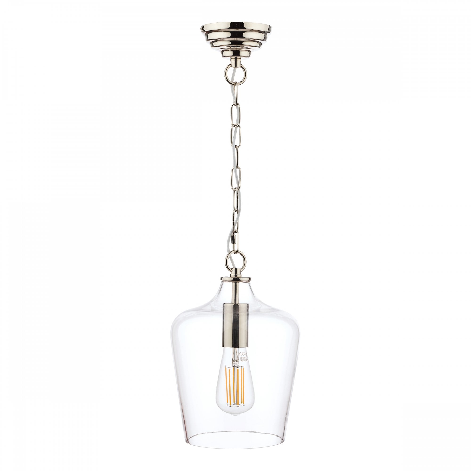 Ockley Clear Glass Ceiling Pendant Light In Polished Chrome LA3603219-Q