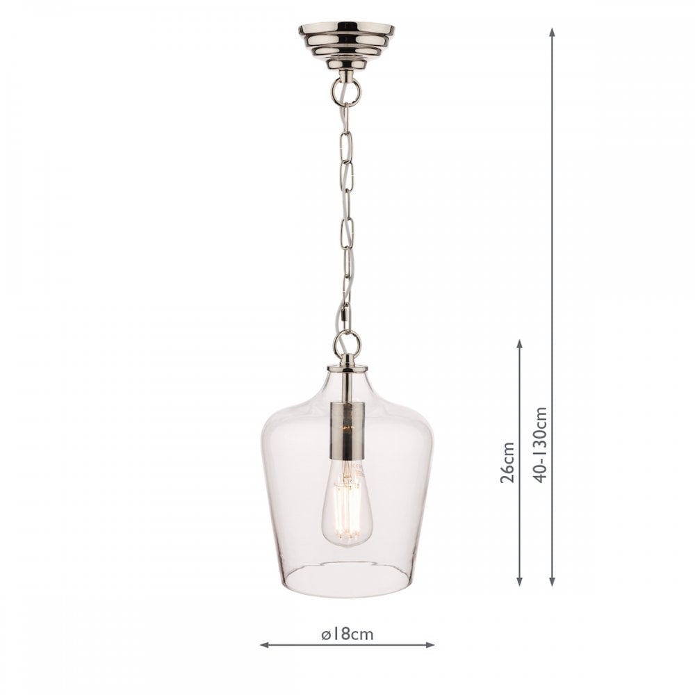 Ockley Clear Glass Ceiling Pendant Light In Polished Chrome LA3603219-Q