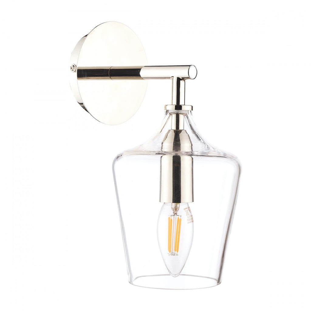 Ockley Stylish Wall Light In Polished Chrome With Bottle Glass Shade LA3727863-Q