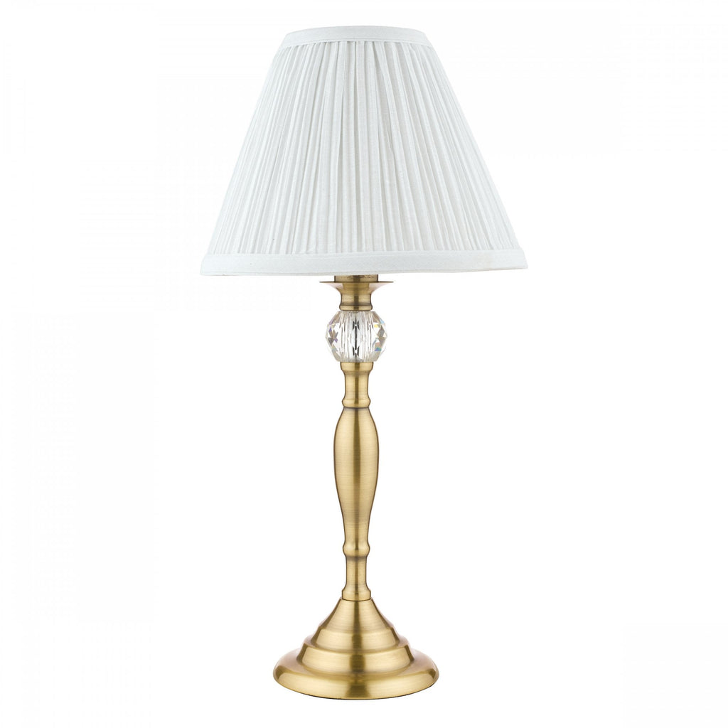 Ellis Spindle Table Lamp In Antique Brass With Shade LA3742284-Q