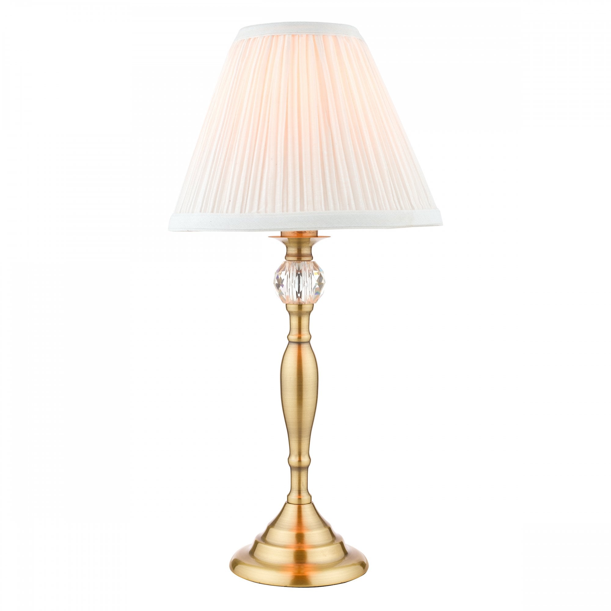 Ellis Spindle Table Lamp In Antique Brass With Shade LA3742284-Q
