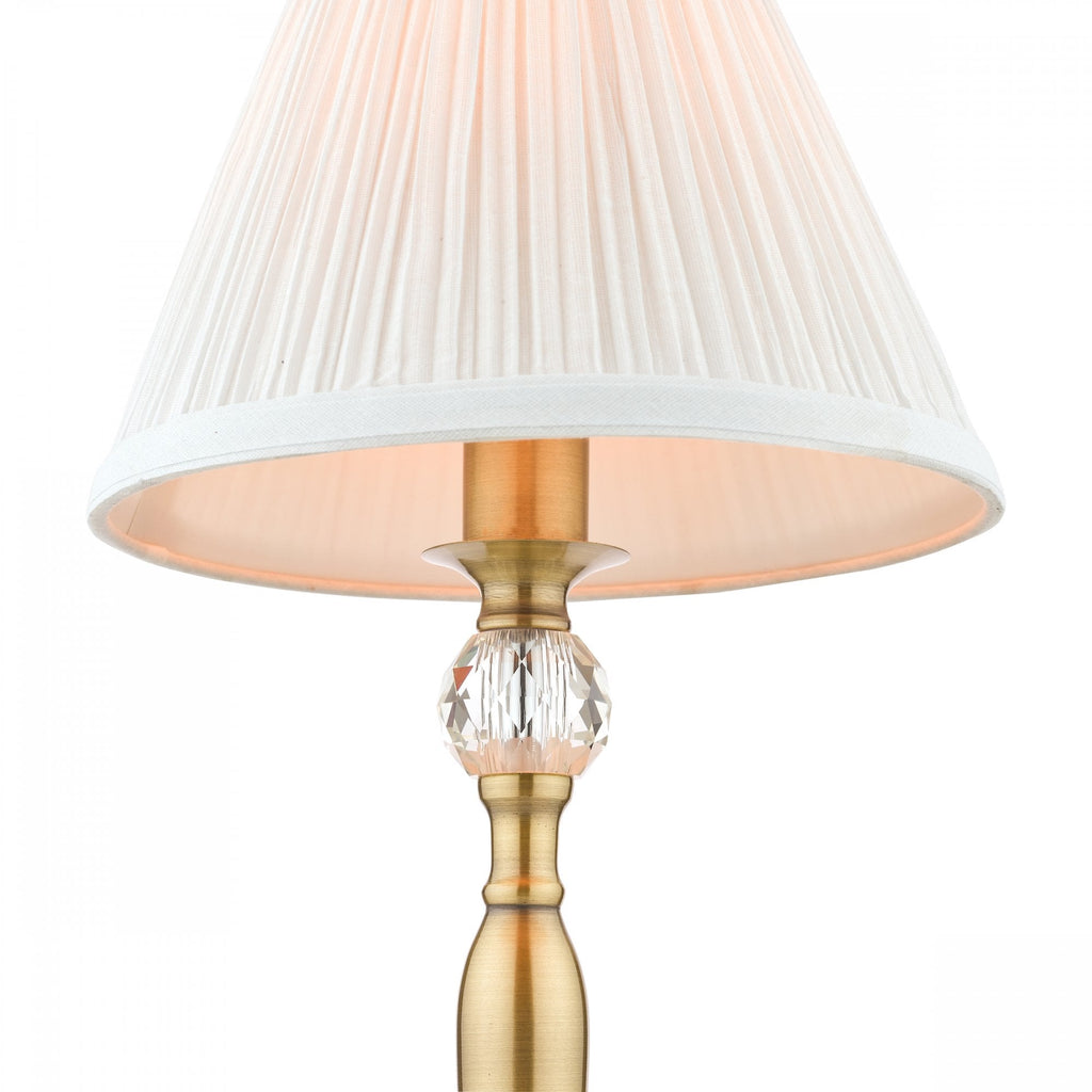 Ellis Spindle Table Lamp In Antique Brass With Shade LA3742284-Q