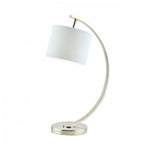 Noah Table Lamp In Brushed Chrome With White Shade LA3518816-Q