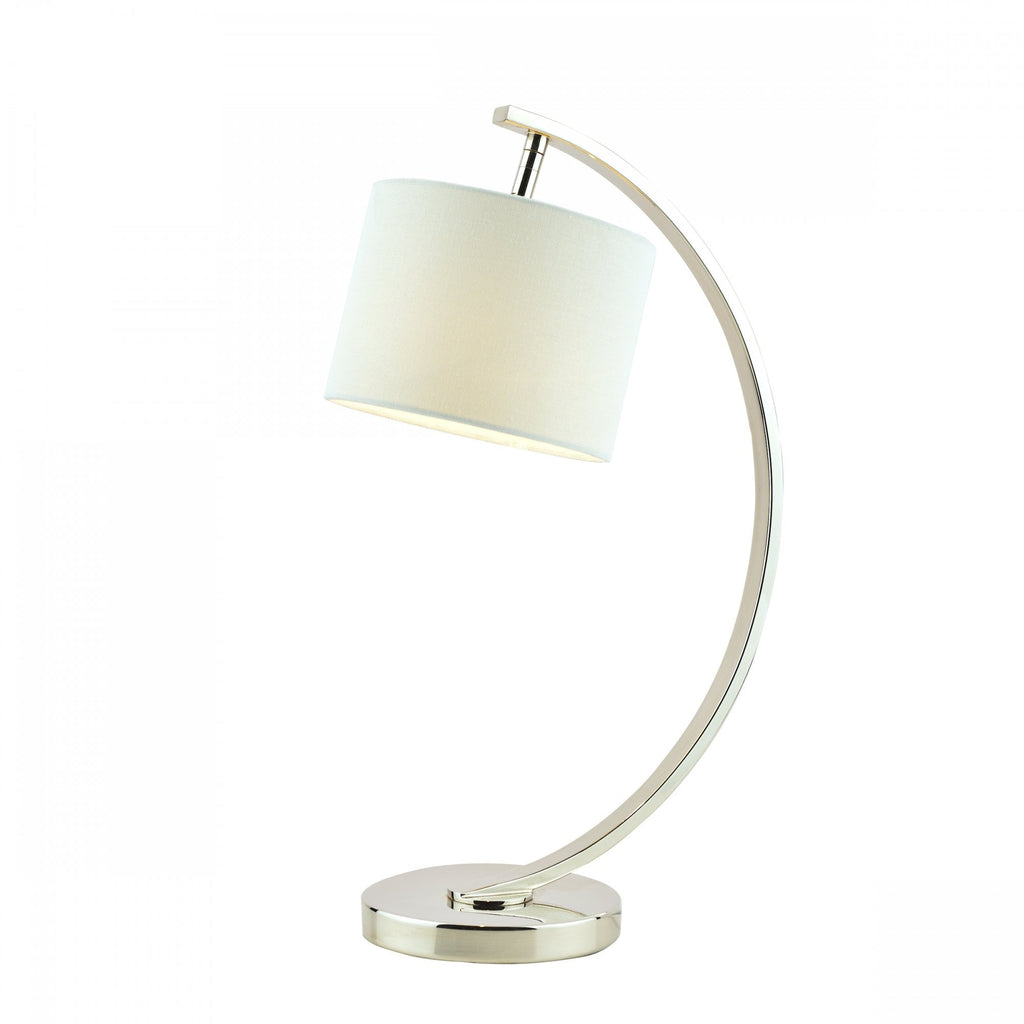Noah Table Lamp In Brushed Chrome With White Shade LA3518816-Q