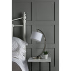 Noah Table Lamp In Brushed Chrome With White Shade LA3518816-Q
