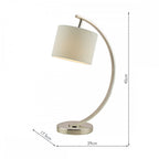 Noah Table Lamp In Brushed Chrome With White Shade LA3518816-Q