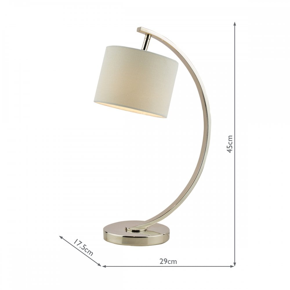 Noah Table Lamp In Brushed Chrome With White Shade LA3518816-Q