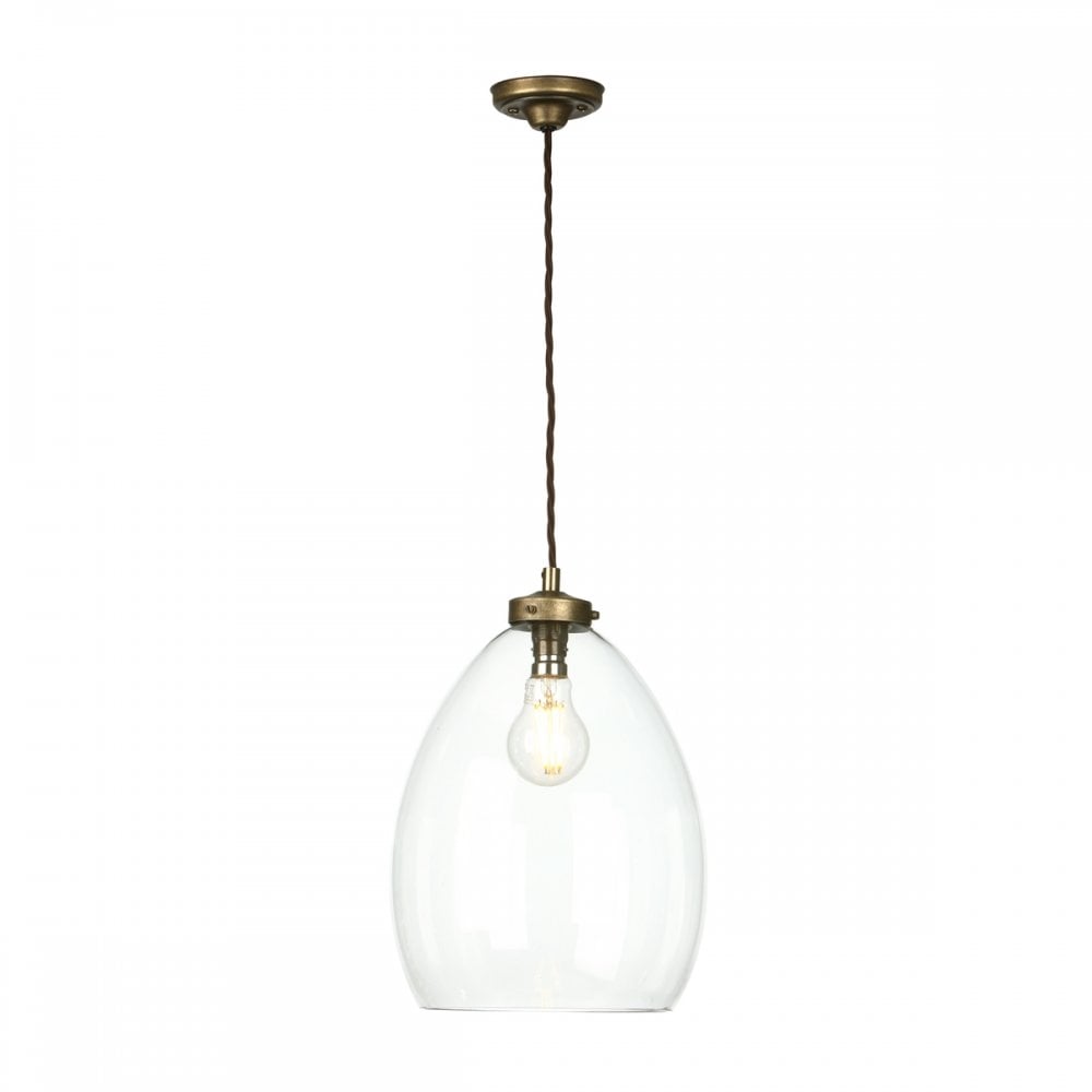 Yeovil Vintage Ceiling Pendant Light in Aged Brass YEO0158