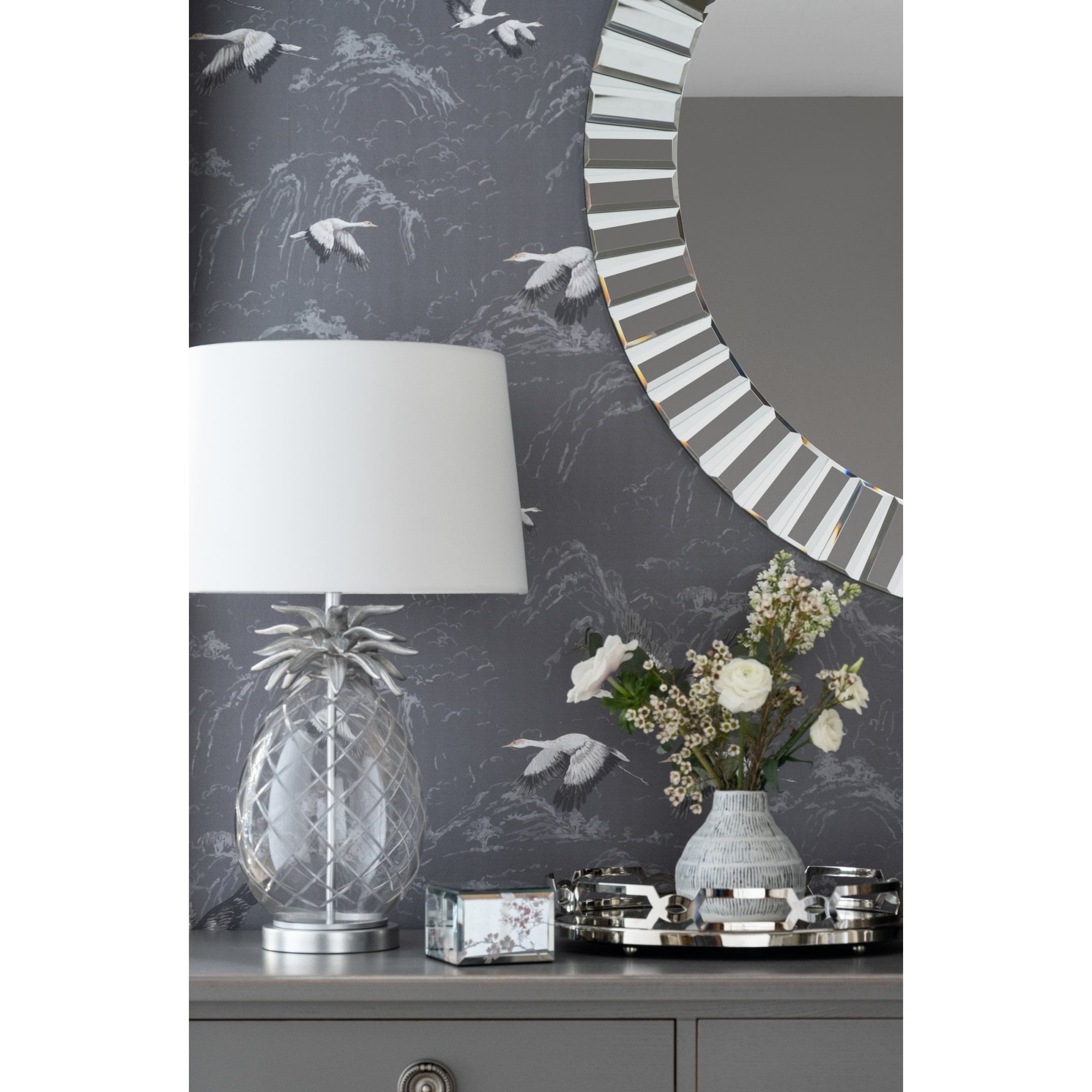Capri Large Contemporary Round Mirror LA3488381-Q