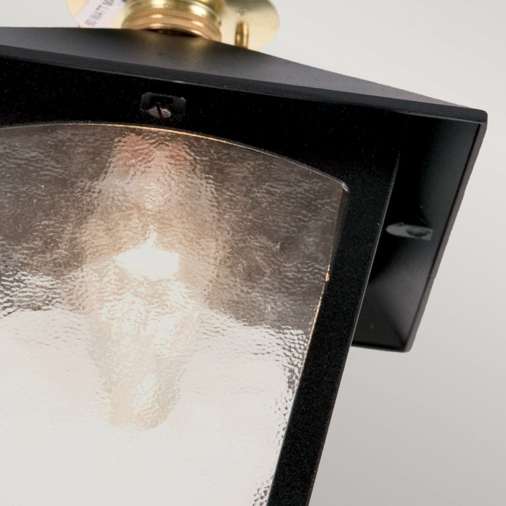 BL6C York black exterior flush porch lantern, IP20