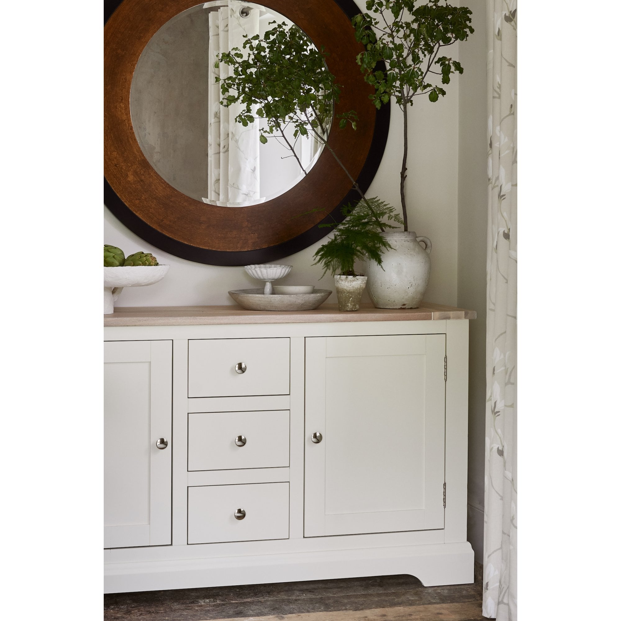 Cara Large Mottled Bronze Round Mirror LA3624477-Q
