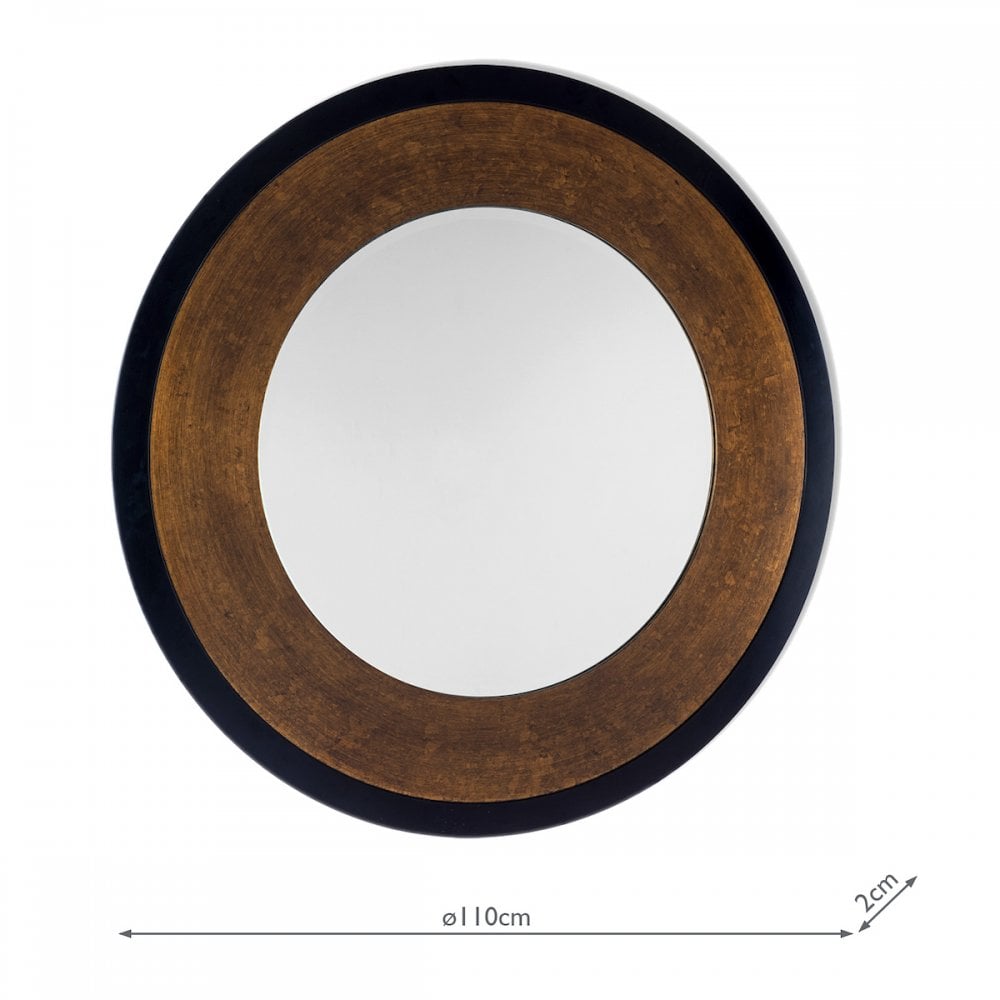 Cara Large Mottled Bronze Round Mirror LA3624477-Q