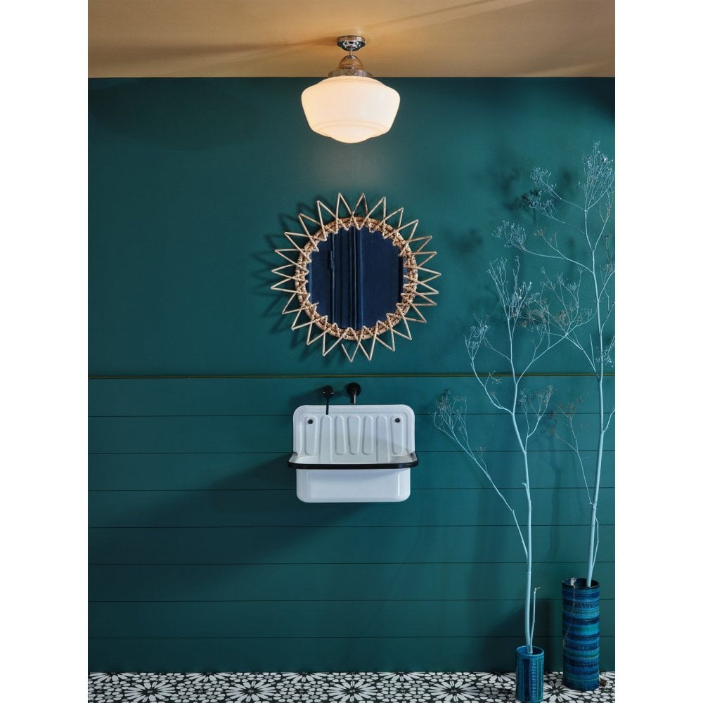 Rydal Vintage Bathroom Ceiling Light In Chrome With Opal Glass RYD5812C