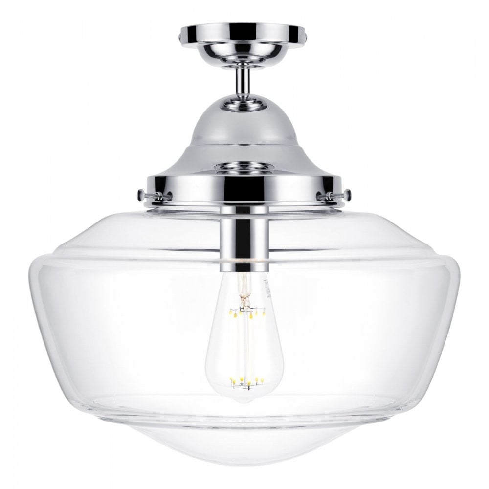 Rydal Vintage Bathroom Ceiling Light In Chrome With Clear Glass RYD5850