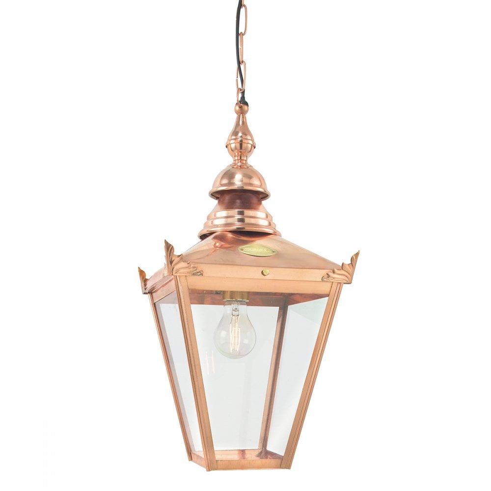 Chelsea Hanging Lantern In Copper With Clear Lens CS8-COPPER