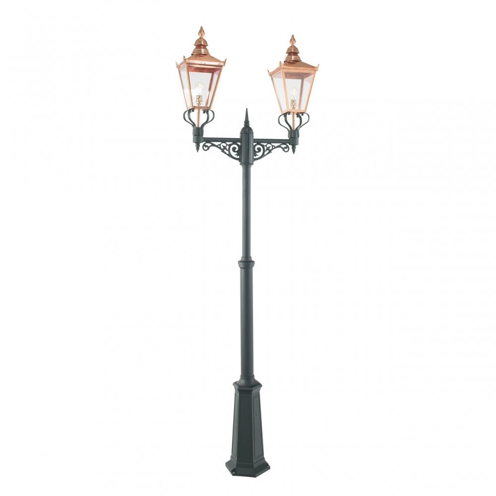 Chelsea Twin Lamp Post In Copper With Clear Lens CSG6-COPPER