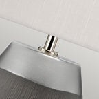 Harrow Stylish Table Lamp In Silver With Silk Grey Shade QN-HARROW-TL