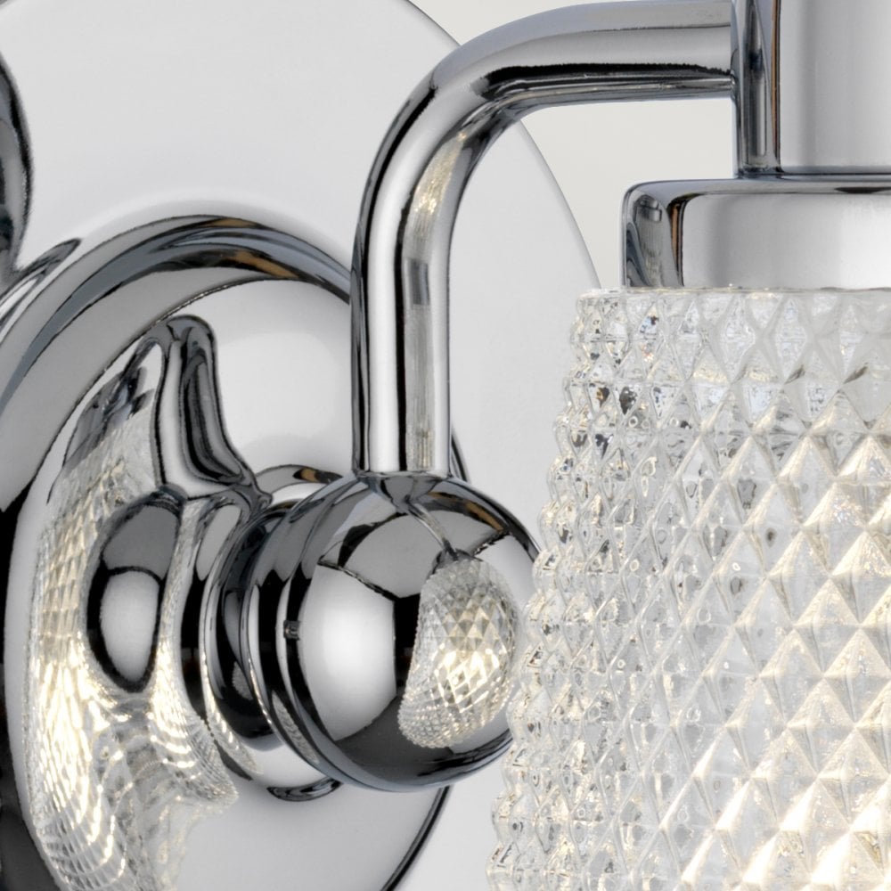 Hudson 1 Light Bathroom Wall Light In Polished Chrome Finish QN-HUDSON1-BATH