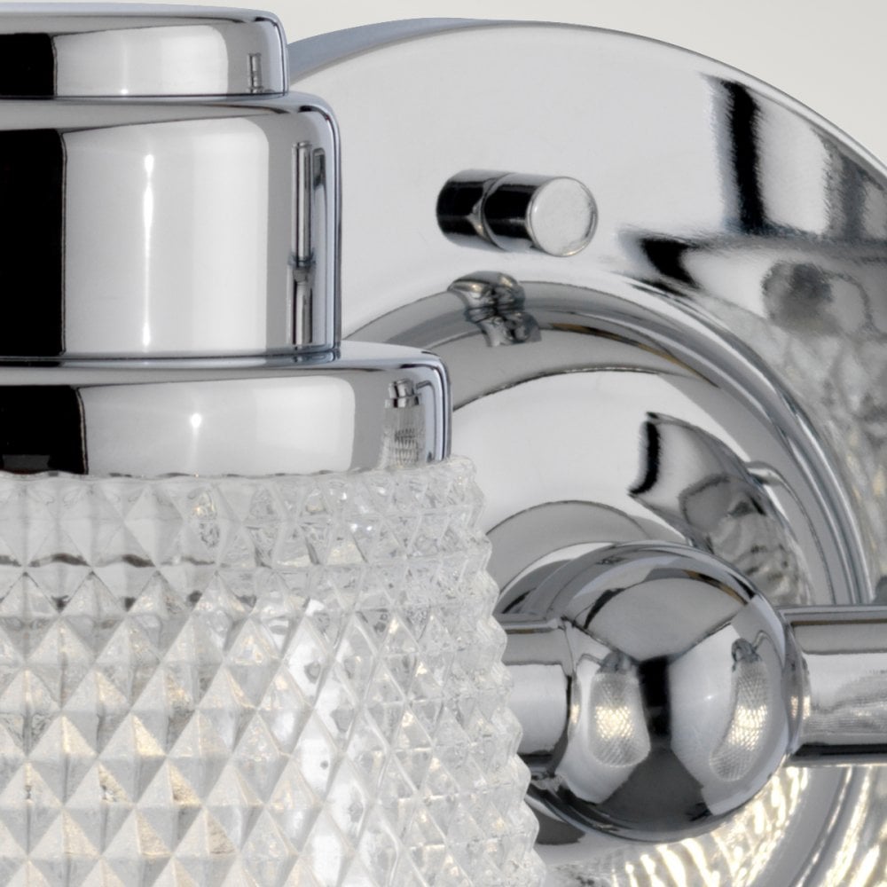 Hudson 2 Light Bathroom Wall Light In Polished Chrome Finish QN-HUDSON2-BATH
