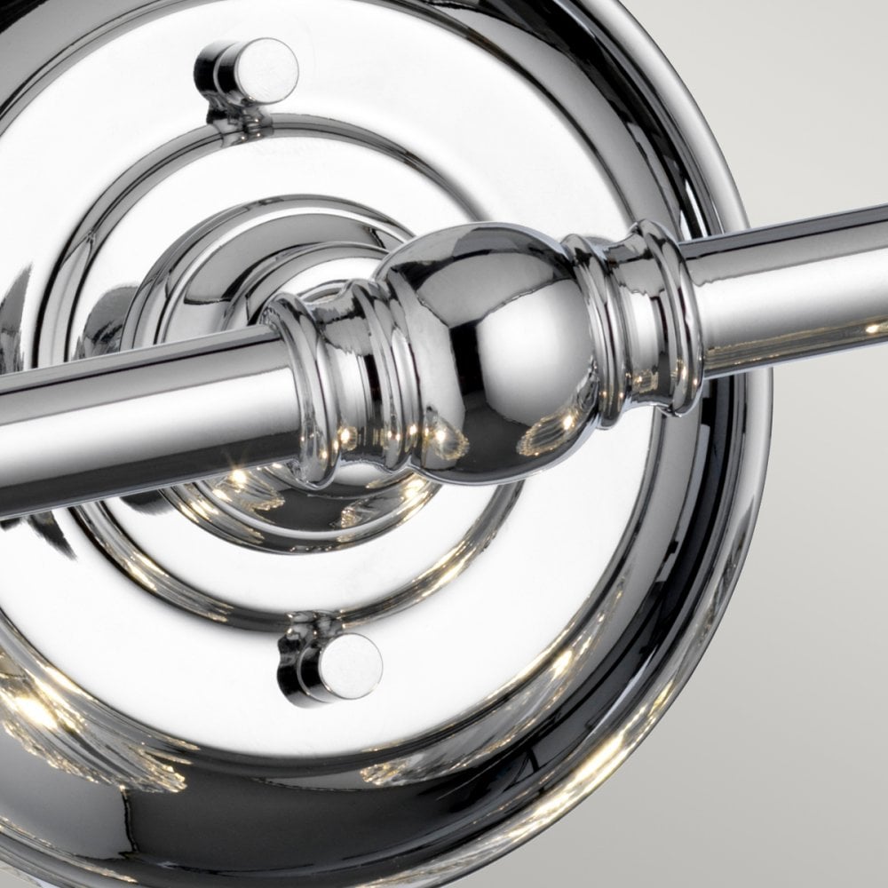 Keynes 2 Light Bathroom Wall Light In Polished Chrome Finish QN-KEYNES2-BATH