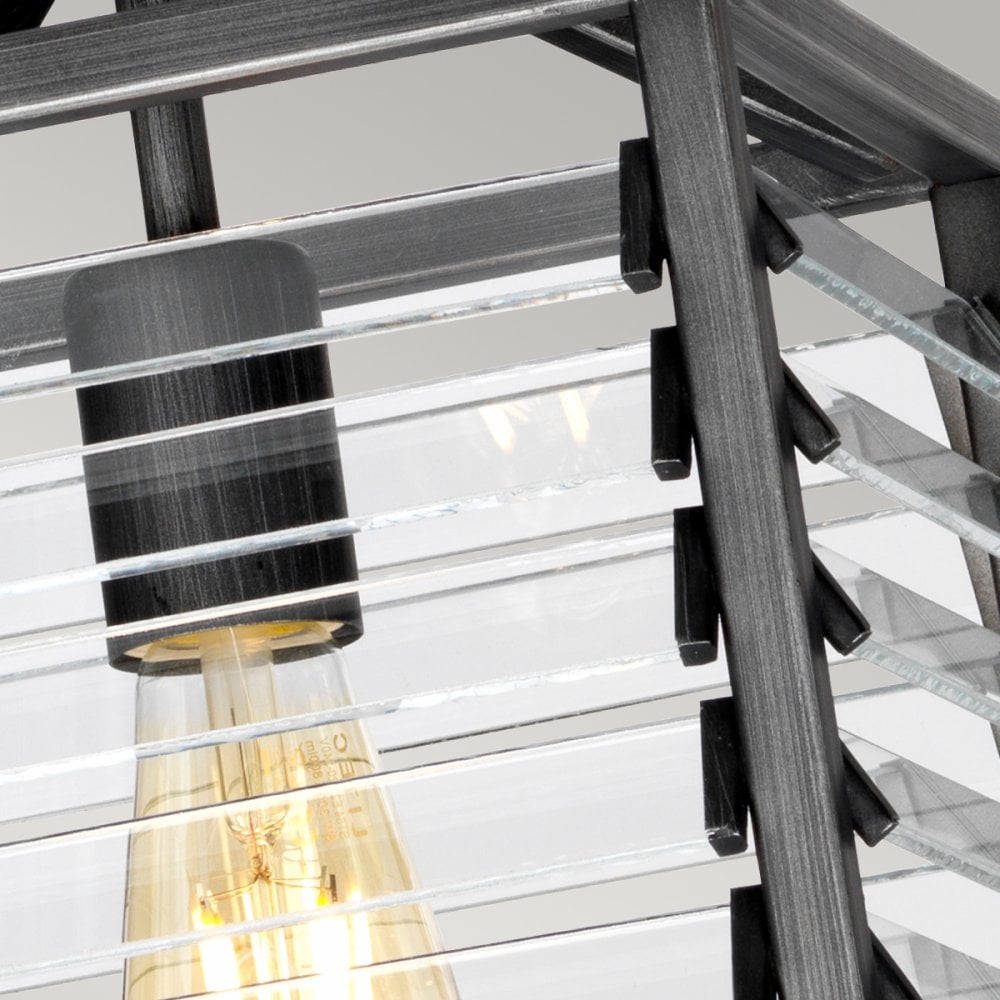 Louvre Industrial Ceiling Pendant Light In Gunmetal Finish LOUVRE-1P