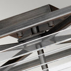 Louvre Industrial 4 Light Flush Ceiling Light In Gunmetal Finish QN-LOUVRE-4F