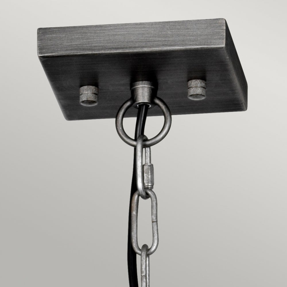 Louvre Industrial 6 Light Ceiling Pendant In Gunmetal Finish LOUVRE-6P