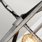 Louvre Industrial 6 Light Ceiling Pendant In Gunmetal Finish LOUVRE-6P
