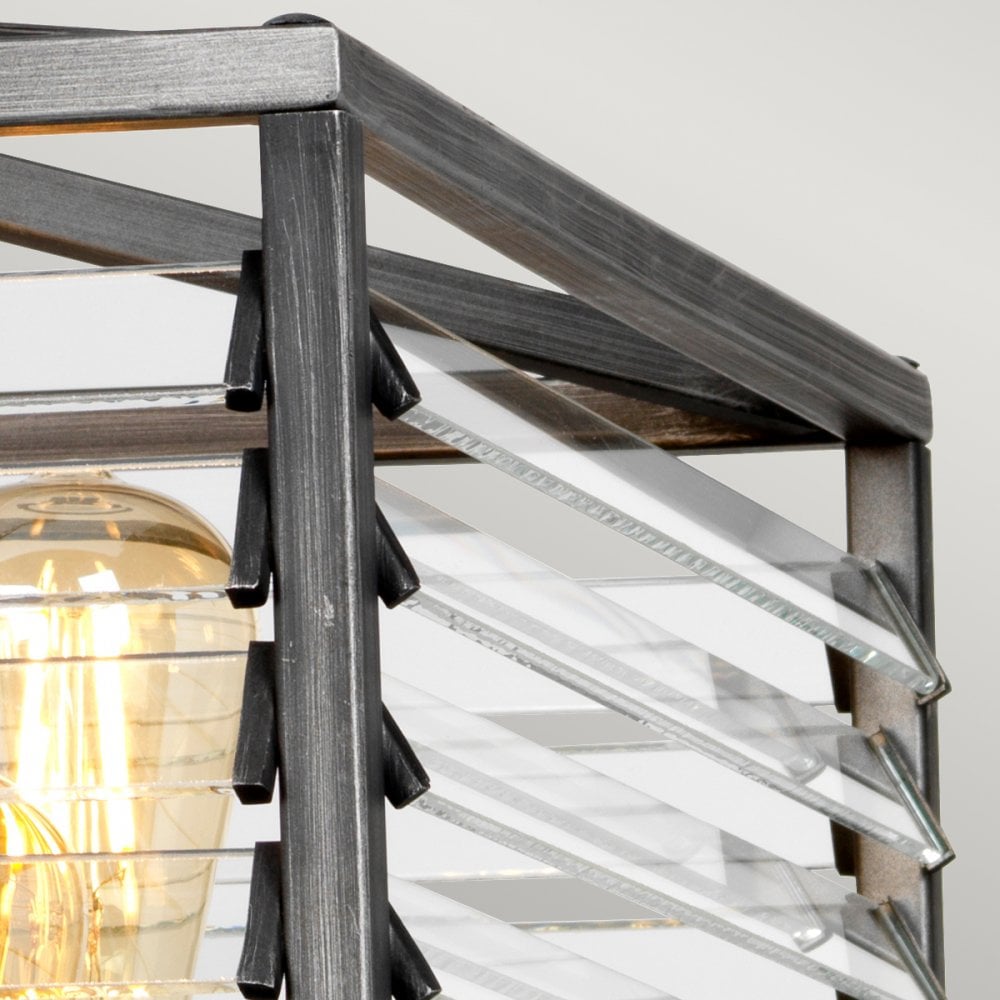 Louvre Industrial 6 Light Ceiling Pendant In Gunmetal Finish LOUVRE-6P