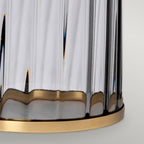 Reno Smoked Tint Glass Table Lamp In Aged Brass With Grey Shade QN-RENO-SMOKE-AB