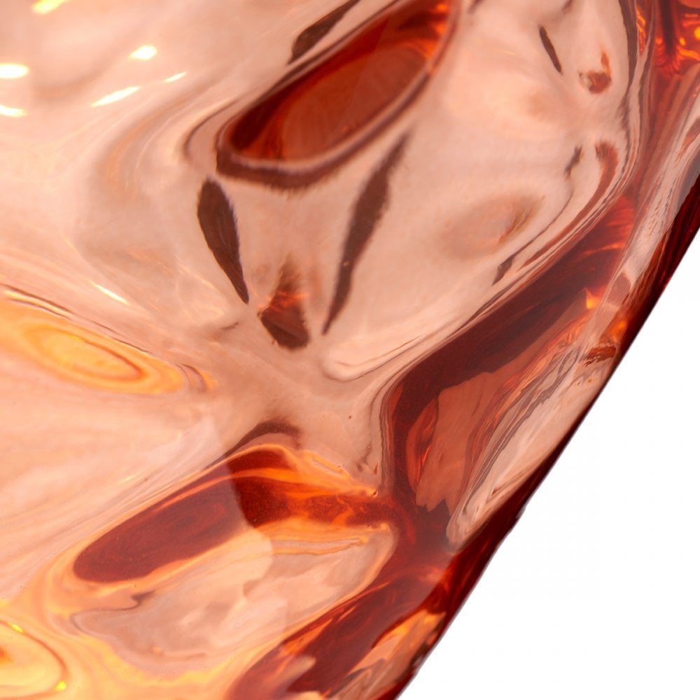 Samara Large Salmon Glass Table Lamp With Taupe Shade QN-SAMARA-TL-LRG-SLM